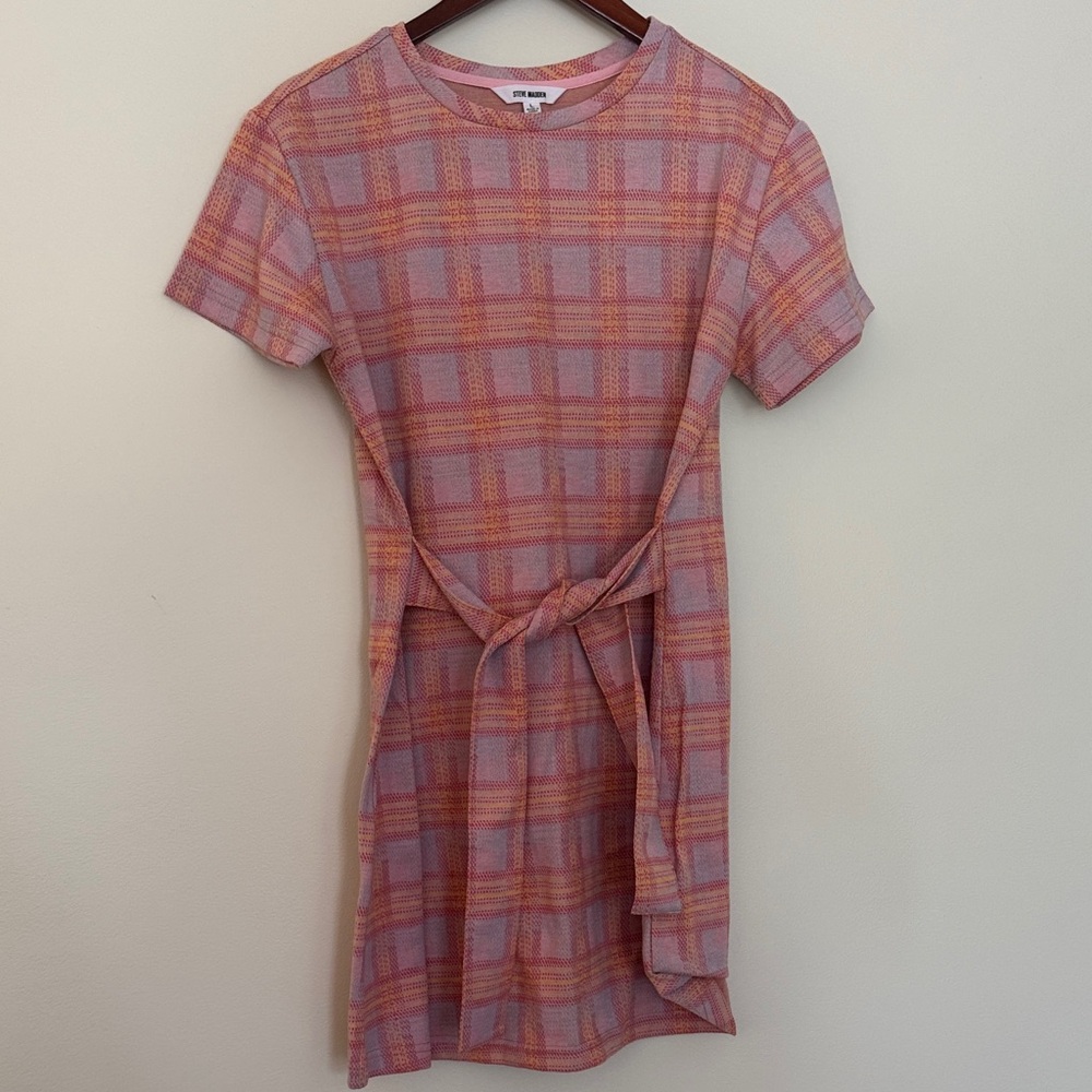 Steve Madden Pink and Yellow Plaid Dress